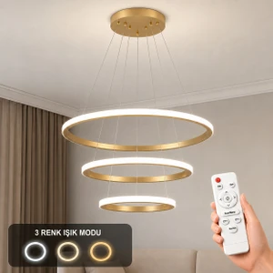 Rizon 3’lü LED Sarkıt Avize 3 Renk Kumandalı