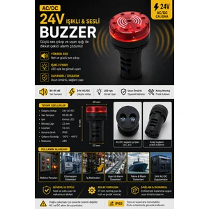 Yfs Tech AC/DC 24V - LED IŞIKLI BUZZER