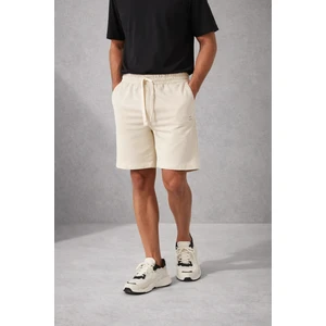 Polo State Erkek Ekru Basic Lastikli Bağcıklı Regular Fit Şort