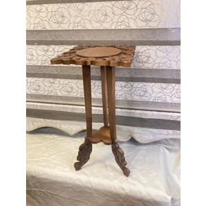 Ahşap Oyma Mini Sehpa - Saksılık