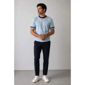 Alexander Gardi Şerit Detaylı Kontrast Yaka Basic T-Shirt