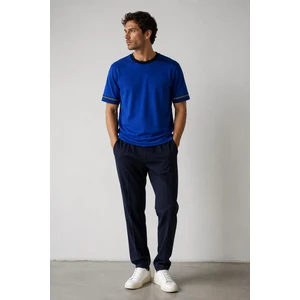 Alexander Gardi Şerit Detaylı Kontrast Yaka Basic T-Shirt