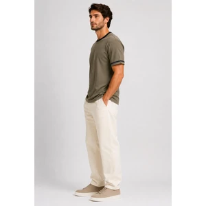 Alexander Gardi Şerit Detaylı Kontrast Yaka Basic T-Shirt