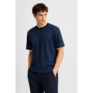 Alexander Gardi Şerit Detaylı Kontrast Yaka Basic T-Shirt
