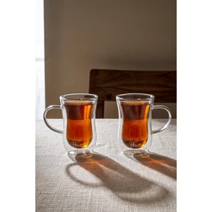 Double Wall Kuplu Çay Bardağı 2 Parça