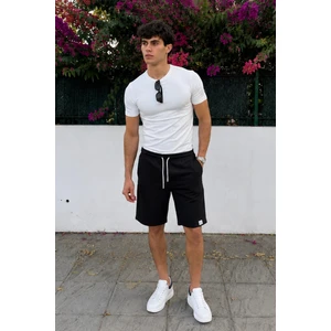 Siyah Basic Erkek Şort Regular Fit Yazlık Normal Bel Çift Cepli 6501