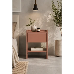 Almo Tek Çekmeceli Komodin Mocha Mousse