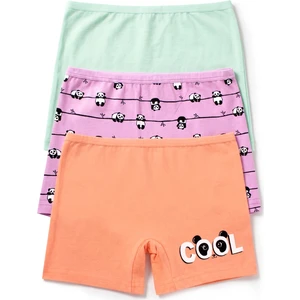 Kız Çocuk Boxer 3'lü Baskılı (%96 Pamuk - %4 Elastan)