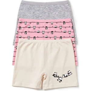 Kız Çocuk Boxer 3'lü Baskılı (%96 Pamuk - %4 Elastan)