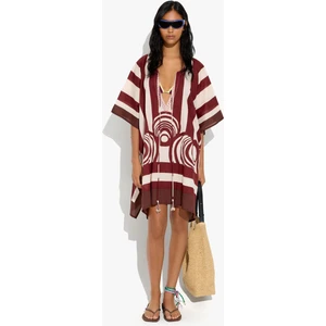 Kadın %100 Pamuk Çizgili Kaftan