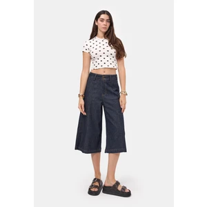 It's Basic Kadın İndigo Selvedge 7w6-50 Maxi Denim Bermuda Jort