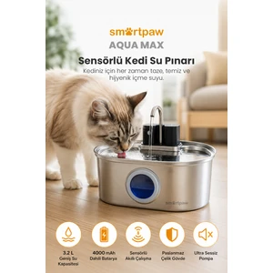 Aqua Max Sensörlü Kedi Su Pınarı (Distribütör Garantili)