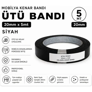 Karapolat Yapı Mobilya Kenar Bandı Siyah Ütü Bandı