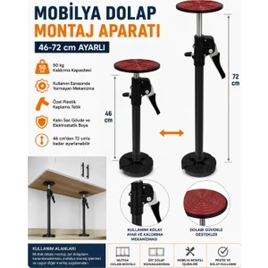Mobilya Dolap Montaj Aparatı 46–72 cm Ayarlı