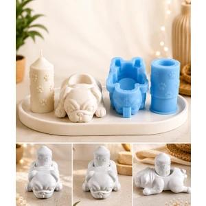 Silikon Kalıp Köpek Modeli & Patili Mum Modeli Set