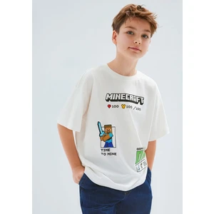 Minecraft Baskılı Ekru Tişört 6610479-70057