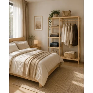BRK Design Doğal Ahşap Gardırop