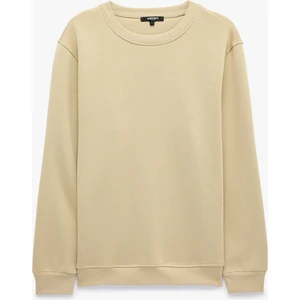 Pamuklu Uzun Kollu Şardonlu Bisiklet Yaka Erkek Basic Sweatshirt