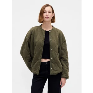 Kadın Haki Vintagesoft Kapitone Oversized Ceket