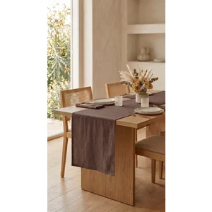 Keten Dokulu Modern Düz Polyester Masa Runner