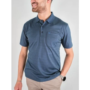 Erkek Yakalı Cepli Penye Lacivert Baba Tshirt