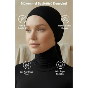 Muteber Bone Önü Dikişli Bağlamalı Bone - Viskon Kumaş - Rahat Iç Bone