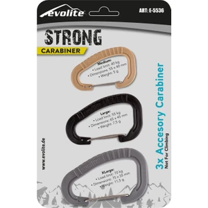 Strong 3'lü Karabina Seti - Gri/Siyah/Bej
