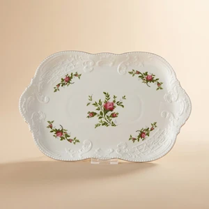 Vintage Rose Kayık Tabak 25 cm Krem