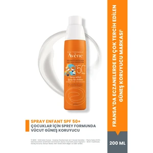 Çocuk Sprey Güneş Kremi SPF 50+ Vücut için Yüksek Koruma Sağlayan Hassas Güneş Kremi 200 ml