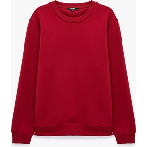 Pamuklu Uzun Kollu Şardonlu Bisiklet Yaka Erkek Basic Sweatshirt