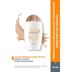 Mineral Fluid SPF 50+ Hassas Ciltler için Ultra Hafif Renkli Güneş Kremi 40 ml