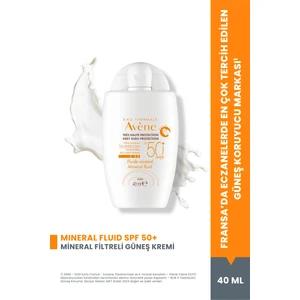 Mineral Fluid SPF 50+ Hassas Ciltler için Ultra Hafif Güneş Kremi 40 ml