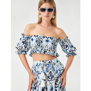 Straplez Crop Bluz