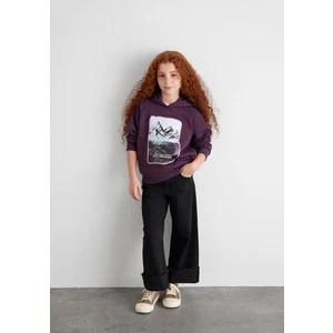 Baskılı Mor Sweatshirt 7S10154-70635