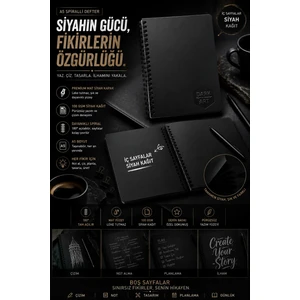 Siyah Defter ve Beyaz Jel Kalem Seti B4