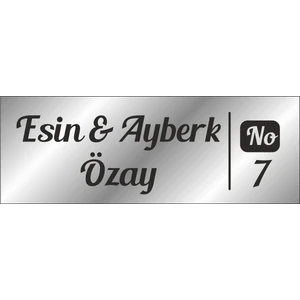 Outdoor One Metal Kapı İsimliği GÜMÜŞ 0020