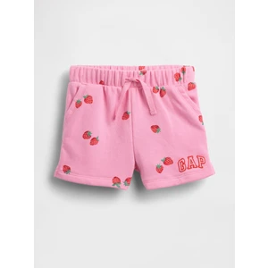 Kız Bebek Pembe Logo Pull-On Fransız Havlu Kumaş Şort