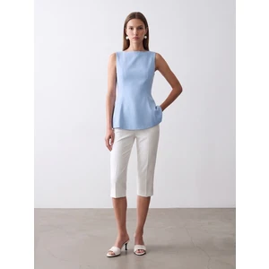 50281 Peplum Top-Açık Mavi