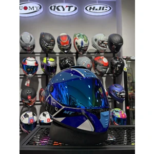 Thunder 4 Gloss Blue Kask (Şeffaf Vizörlü)
