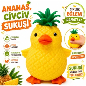 Pelüş Burada Ananas Civciv Squishy Stres Oyuncağı
