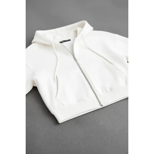 Coool Standart Fit Kapüşonlu Basic Düz Kanguru Cepli Fermuarlı Sweatshirt