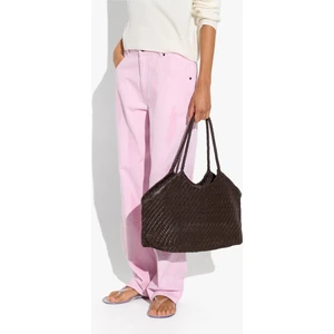 Kadın Örgü Deri Shopper Çanta