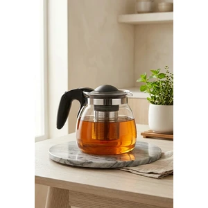 Makri Home 900 ml Çelik Süzgeçli Cam Demlik