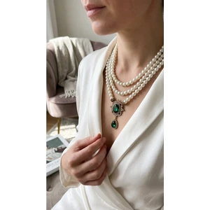 Black Diamond Kristal Taşlı İnci Kolye
