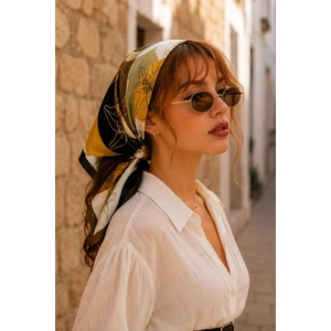 Desenli Fular Bej