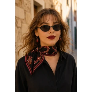 Desenli Fular Bordo