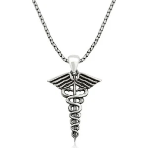 Inure Jewelry ​Gümüş Tıp Sembolü Kadüse Kolye
