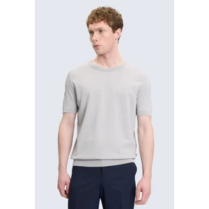 Gri Regular Fit Bisiklet Yaka Rayon Tişört