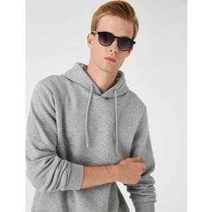 Basic Şardonlu Kapşonlu Sweatshirt