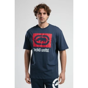 Ecko Unltd. ITHACA Lacivert Bisiklet Yaka Nakışlı Oversize Erkek Tshirt